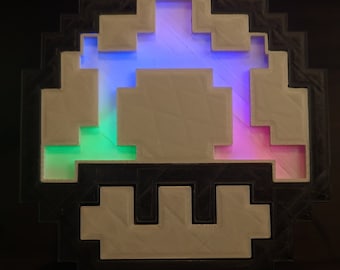 3D Printed 8-bit Mushroom Lamp