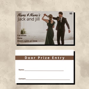 Neutral Jack and Jill Ticket, Editable Template Digital Download, Stag and Doe Ticket