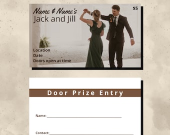 Neutral Jack and Jill Ticket, Editable Template Digital Download, Stag and Doe Ticket