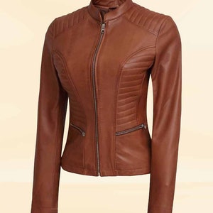 Café Racer Women Fitted Leather Jacket