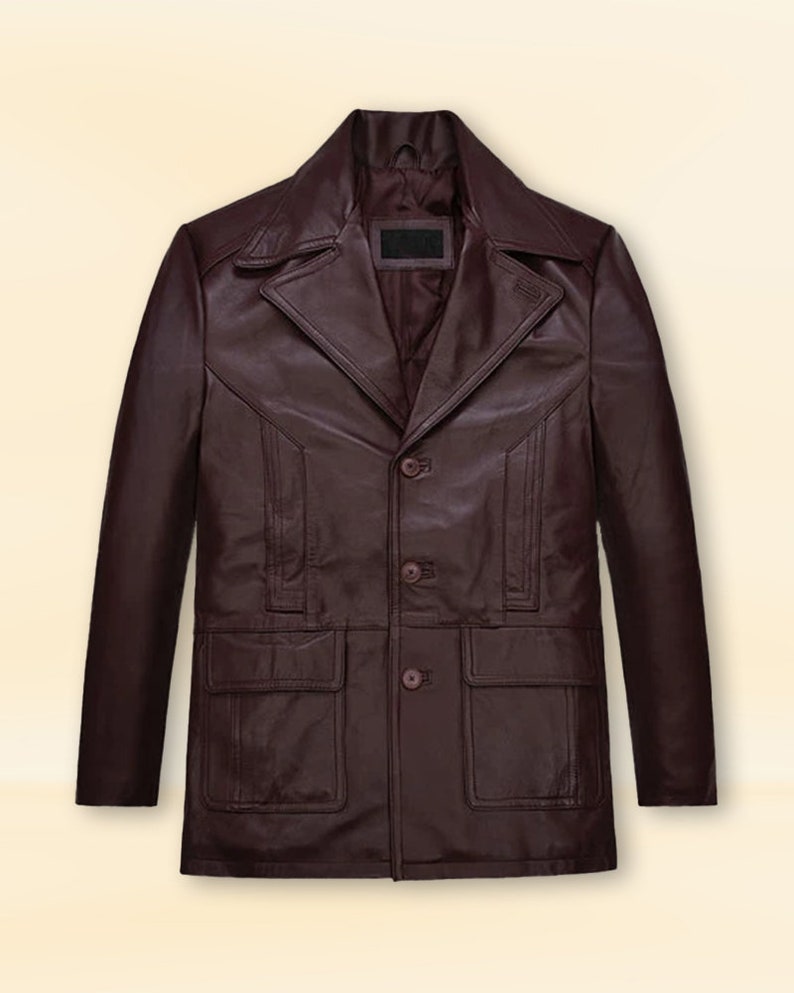 Johnny Depp's fashionable leather blazer in France style