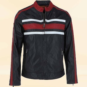Men's Black Biker Leather Jacket Stylish Biker Jacket for Men