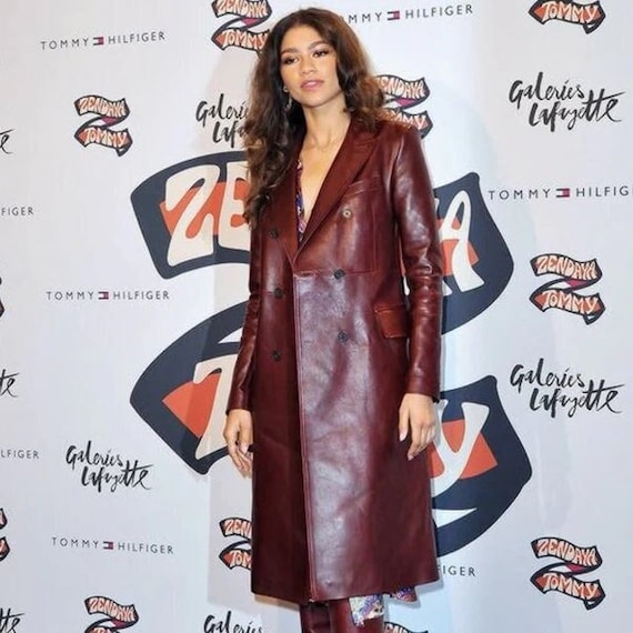 Leather Trench Coat Worn by Zendaya Coleman | Zendaya Coleman