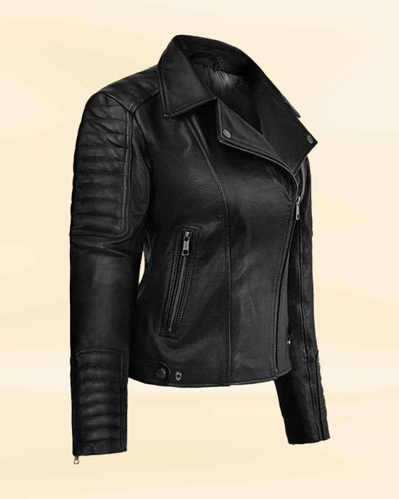 Sheep Skin Black Leather Jacket for Women | Genuine Soft Sheep