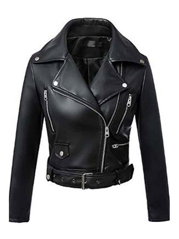 Multiple Chucks Fake Leather Jacket レザー Multiple Chucks Fake Leather Jacket – YZ