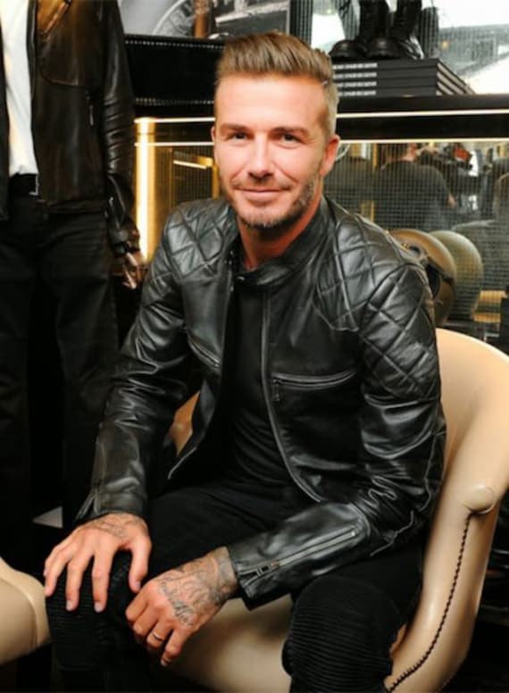 David Beckham Black Stylish Leather Jacket Men Celebrity Jacket Celebrity Leather Jacket Etsy