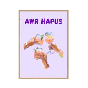 Cymraeg Awr Hapus Da-print - Welsh Happy Hour-print