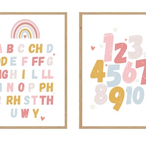 Cymraeg Alphabet and Numbers Print - Welsh Educational Prints