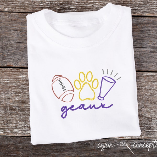 Football, Paw Print, Megaphone Trio Embroidery Design