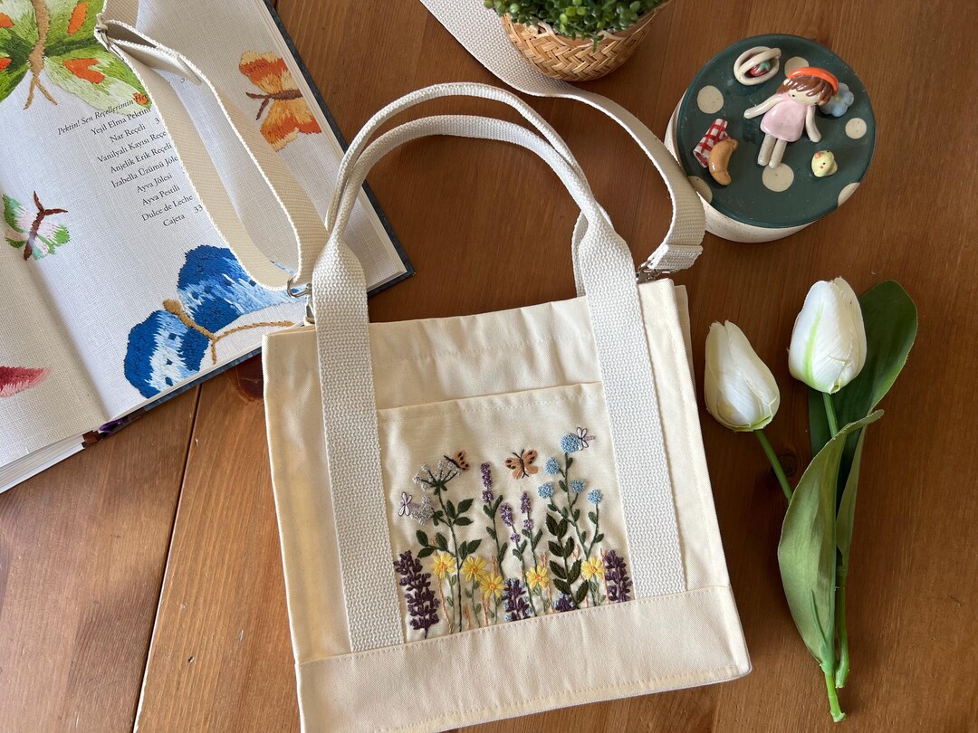 Canvas Crossbody Tote - Flower Child