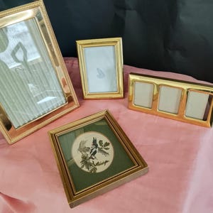 Vintage Brass Set of 4 Photo Frames - great condition