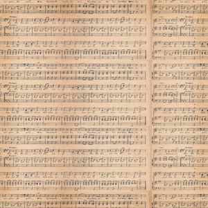 16 Vintage Music Score Notes Digital Paper Pack for Crafting & Scrapbooking, 16 HD Images, High Quality Printables, 12x12 Inches, JPEG Forma
