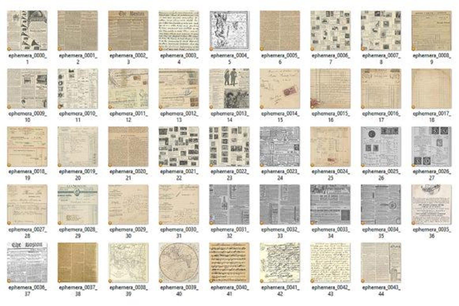 Empherma Script Paper 44 Script Ephemera Junk Journal Paper Writing Home Decor – Vintage ...