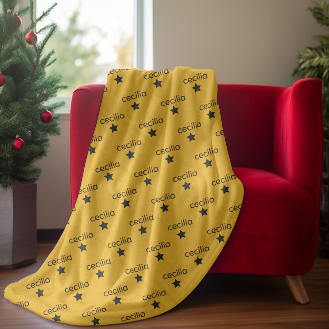 Personalized Baby Blanket With Name Velveteen Plush Blanket Custom Name