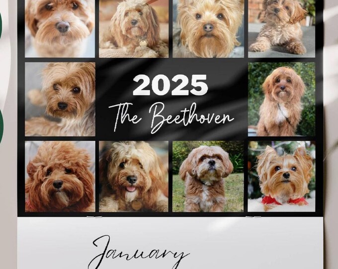 Custom Dog Photo Calendar 2025 Personalized Dog Photo Calendar Dog