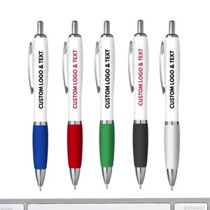 Custom Logo Contour Pens: Bulk Business Branding, Chrome Trim