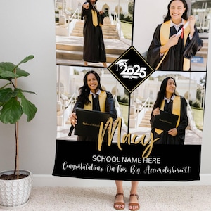 Custom Graduation Photo Blanket: Personalized Collage Gift