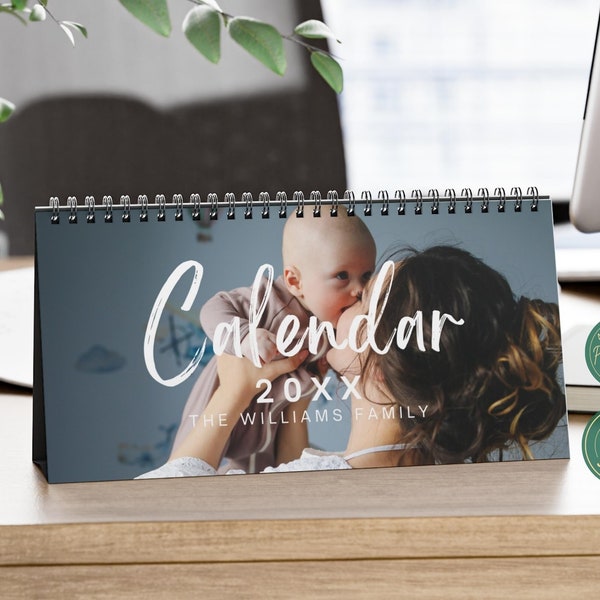 Personalisierter Tischkalender, Tischkalender 2024, Schreibtischkalender, Planer, Personalisierter Familienkalender, Fotokalender,Familienkalender