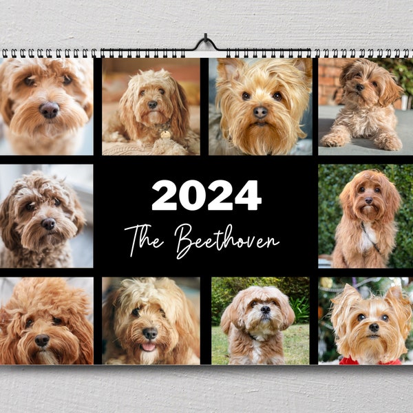 Calendar 2024 Wall Puppies Etsy