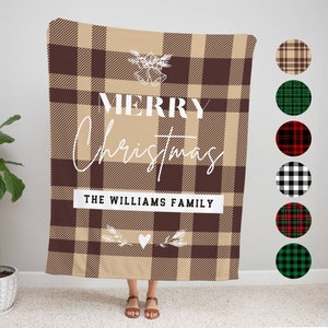 Custom Xmas Plaid Blanket,Christmas gift,Personalized Xmas blanket,Xmas gift Blanket,Holiday Blanket,Merry Christmas Blanket,Gift for Family