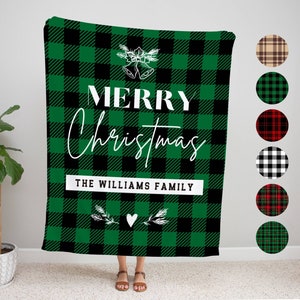 Personalized Christmas Blanket,Custom Family Xmas Holiday Blanket,Custom Fleece Throw Blankets,Christmas Gift, Christmas Family Blanket Gift