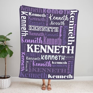 Personalized Name Blanket: Custom Fleece Sherpa Minky Throw