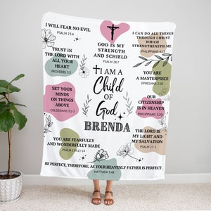 Personalized Christian Blanket: Bible Verse, Custom Name Religious Gift