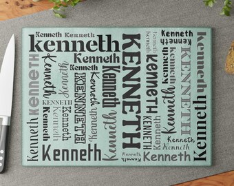 Personalized Name Tempered Glass Cutting Board