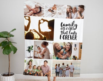 Personalized Family Photo Collage Blanket: Memorial Keepsake Gift