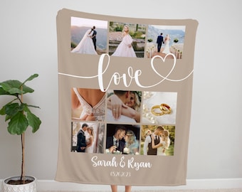 Personalized Photo Blanket: Custom Collage Gift, Fleece, Velveteen, Minky, Sherpa