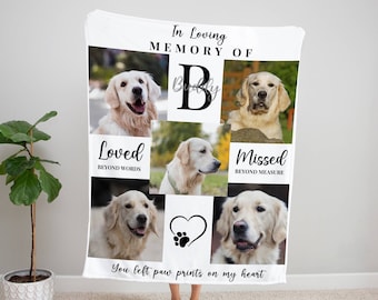 Personalisierte Haustier Photo Erinnerungsdecke: Personalisierte Hund Collage Geschenk