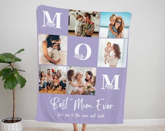Manta con fotos personalizadas para regalar en el día de la madre, manta personalizada, manta y manta, regalo para madre, regalo para mamá, manta familiar, día de la madre, regalos