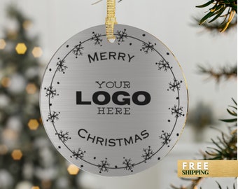 Personalized Business Logo Ornament,Custom Employee Gift,Custom Company Logo Ornament,Bulk Christmas Company Ornament,Corporate Christmas