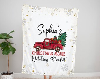 Manta personalizada con nombre para ver películas navideñas, el mejor regalo de Navidad de 2024, fotos personalizadas, manta y regalo para la familia