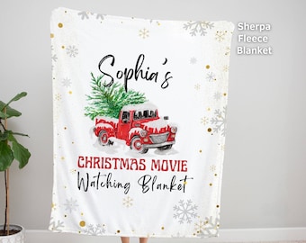 Manta navideña personalizada: regalo familiar de Navidad personalizado
