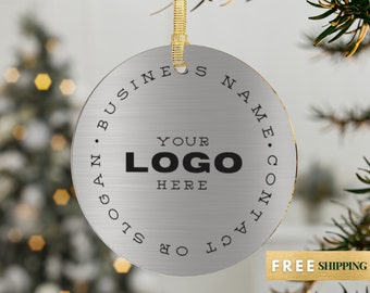 Custom Employee Gift, Personalized Business Logo Ornament, CoWorkers Christmas Gift,Logo Ornament, Holiday Company Ornament, Corporate Gift