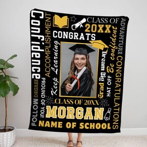 Personalized Graduation Photo Blanket: Custom Collage Gift