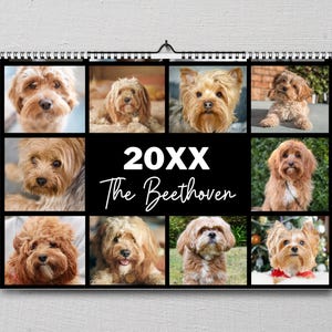 Personalized 2026 wall Dog Photo Calendar,Pet Calendar,Puppy Calendar,top dog breeds, Dogs in pictures,dogs,yearly,Pet,best custom calendar