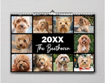 Calendario personalizado con foto de perro 2026: regalo personalizado para amantes de las mascotas