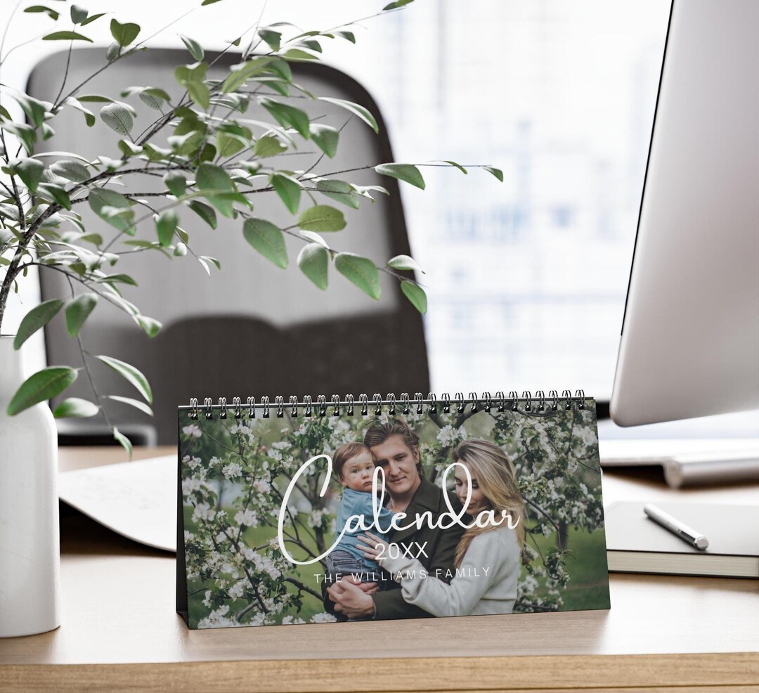 Custom Family Photos Desk Calendar 2025,personalized Desk Calendar ...