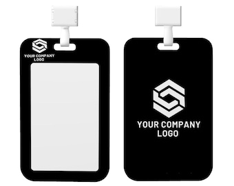 Custom Vertical ID Badge Holder: Bulk ABS Employee Badges