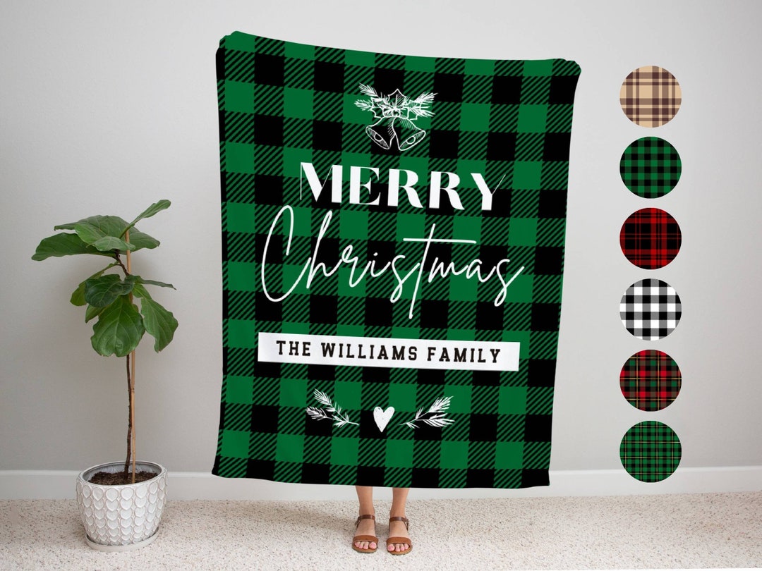 Personalized christmas blanket xmas holiday blanket custom soft cozy