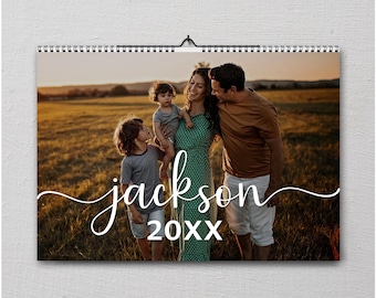 Personalized Family Photo Wall Calendar: Modern Minimalist Design