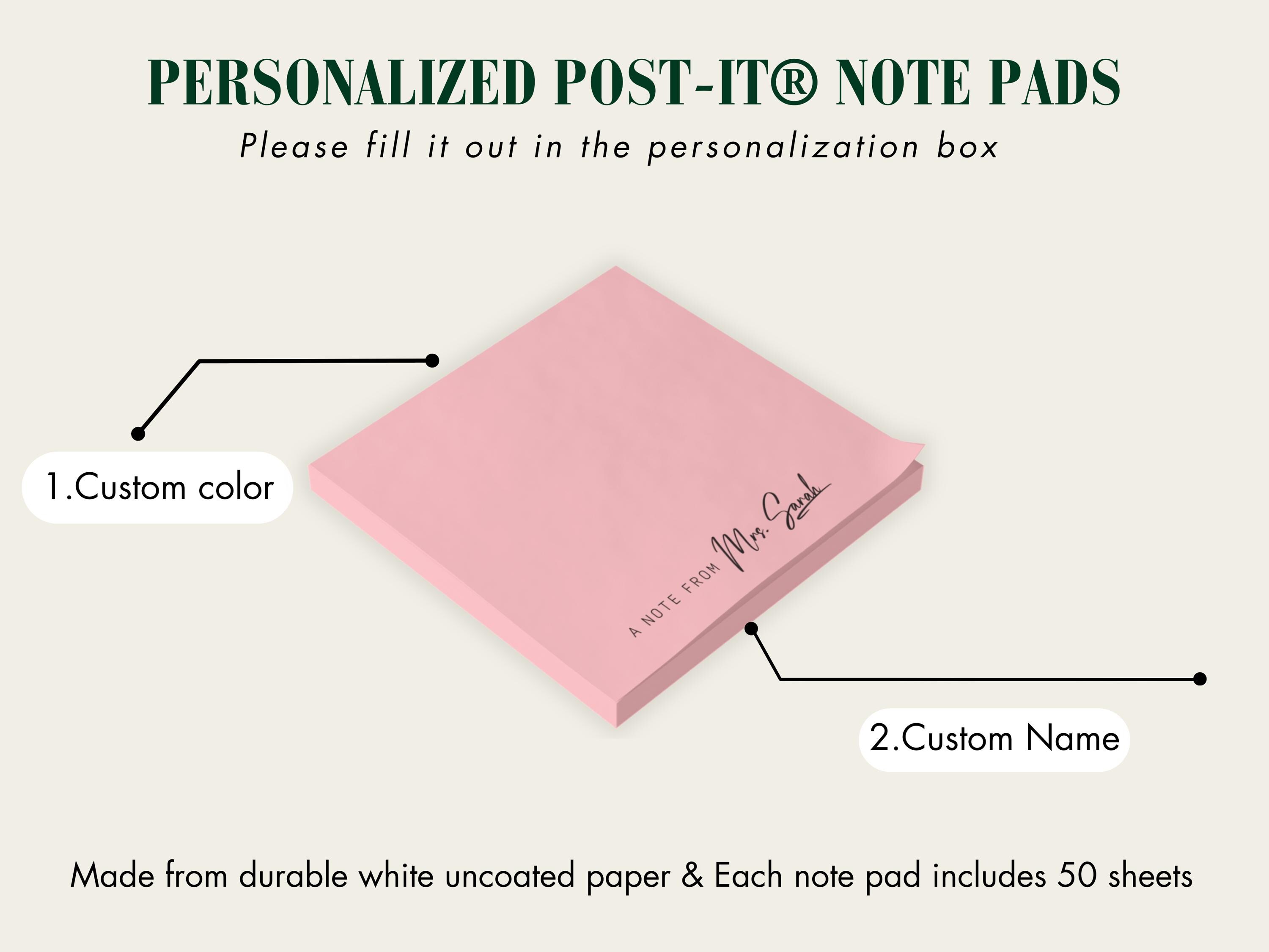 Personalized Name Sticky Notes: Custom Office Memo Pads - Etsy