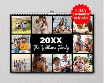 Fully Custom Family Photo Wall Calendar: Personalized Keepsake Gift,Family Photos Calendar,Fmaily Gifts