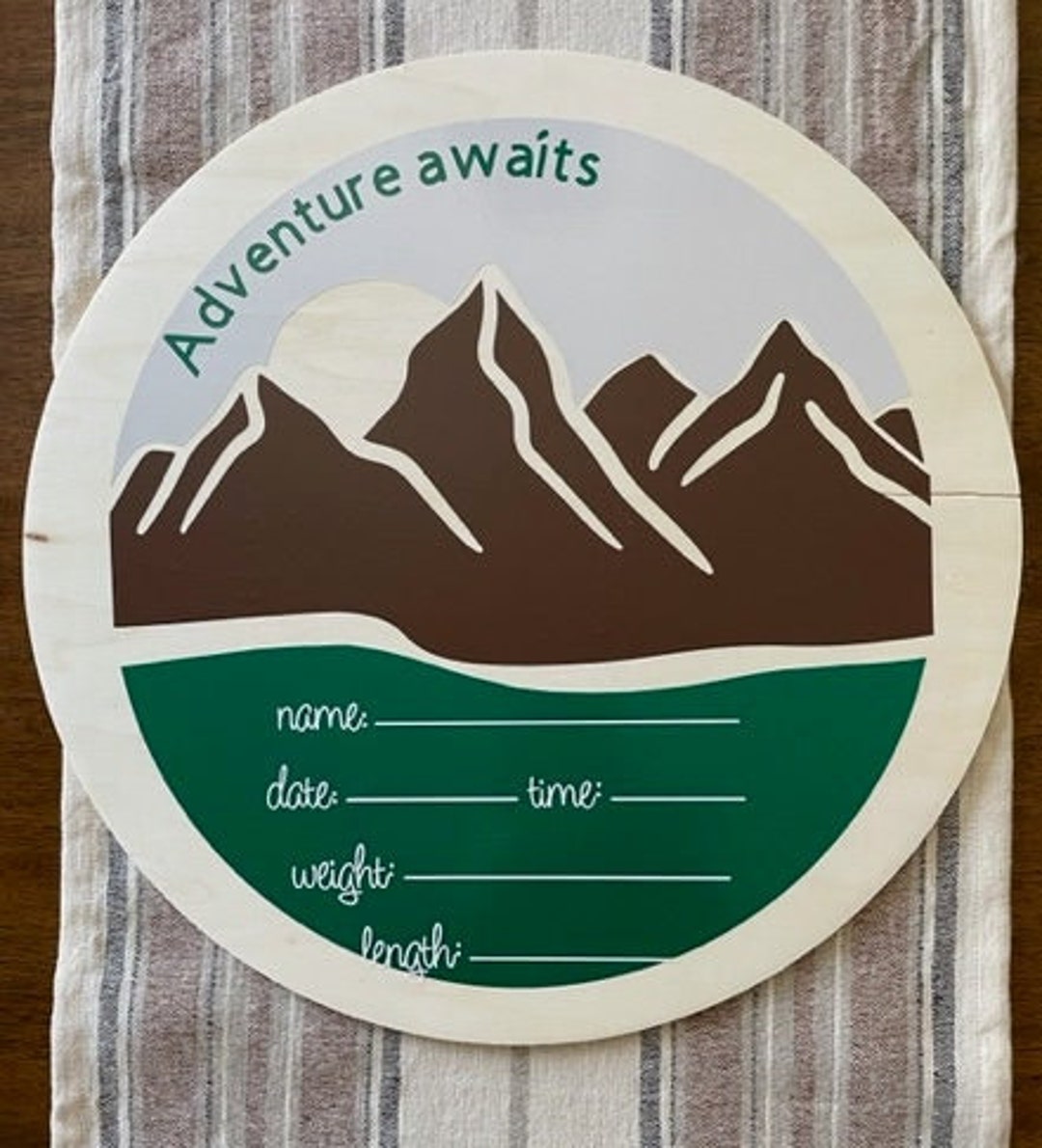 Birth Announcement/adventure/mountains/sign/baby Room - Etsy
