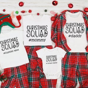 Chemise personnalisée de l&#39;équipe de Noël, chemise d&#39;équipage de Noël, chemise assortie pour Noël, chemise de famille Noël, t-shirt personnalisé Noël 2023