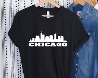 Chicago Skyline Silhouette Shirt, Chicago Sweatshirt, Chicago Lover Shirt For Women, Mens Crewneck, Chicago Hoodie, Chicago School Shirt