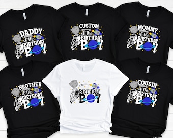 Astronaut Birthday Family Shirt, Astronaut Shirts for Family, Matching Birthday Space Shirt, Personalized Birthday Group Matching Shirts