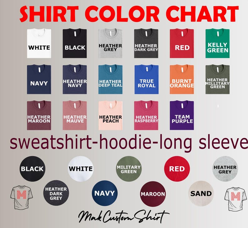 a shirt color chart for men and women